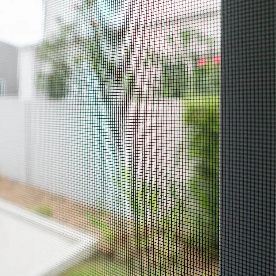 Close-up of a mesh screen showing its fine texture in Vancouver, WA.